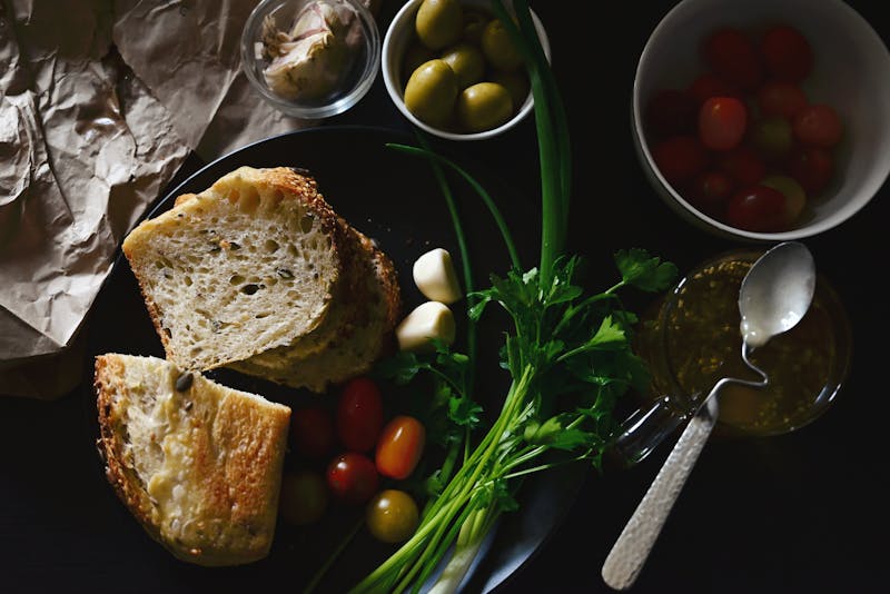 Fresh colorful ingredients for pizza